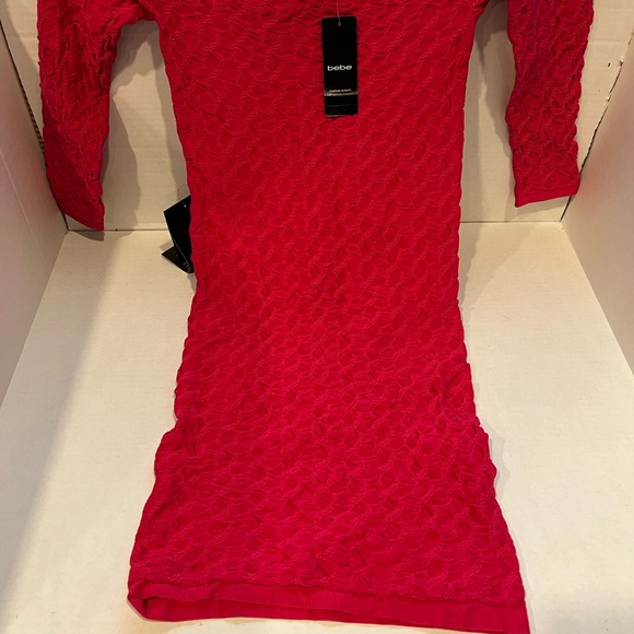 Bebe Fuchsia Pink Stretch Dress P/S - Picture 2 of 5